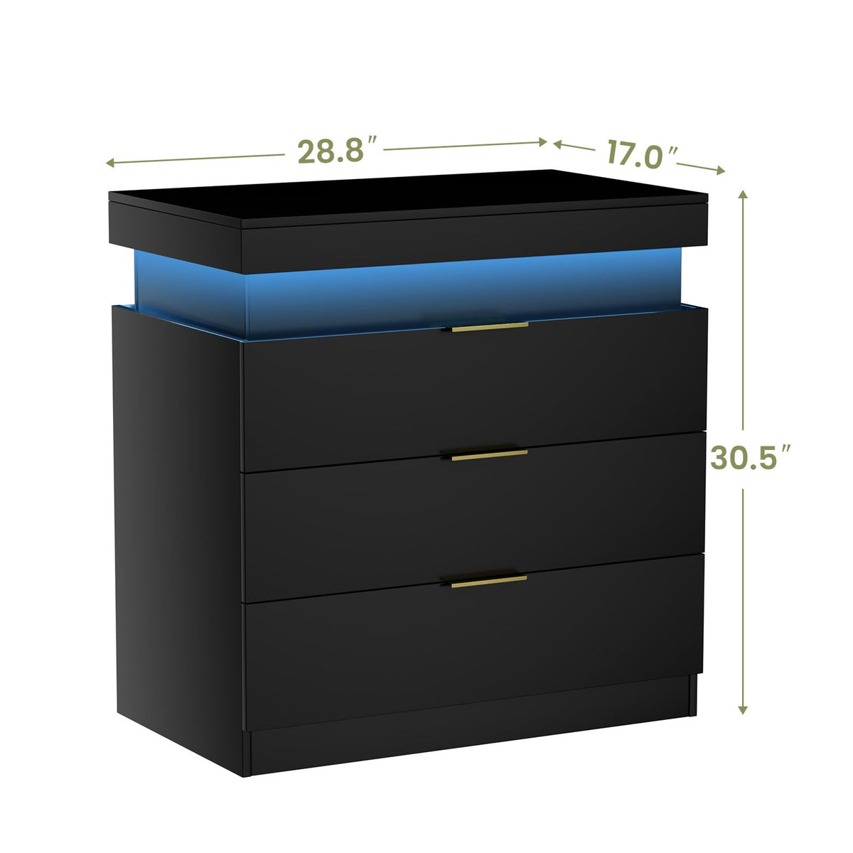 LED Smart Nightstand with Charging Station & RGB Lights I495