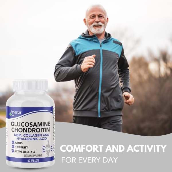 Glucosamine, Chondroitin, MSM, Collagen & Hyaluronic Acid Supplement 60 Tablets Z758586