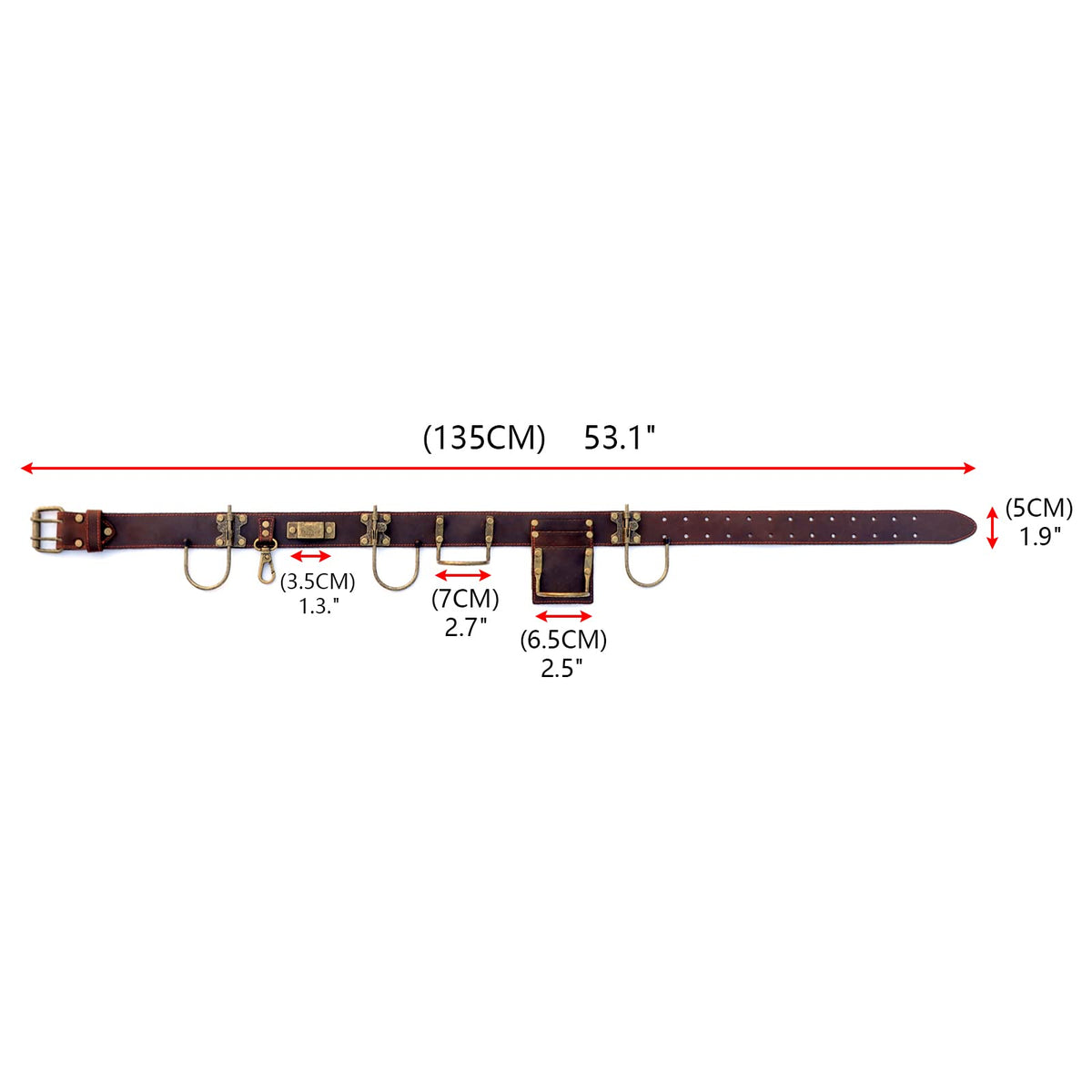 Adjustable Tool Belt with 2 Tool Pocket U4139