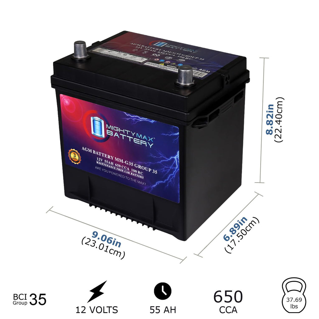 12V 55Ah AGM 650 CCA Battery V48114