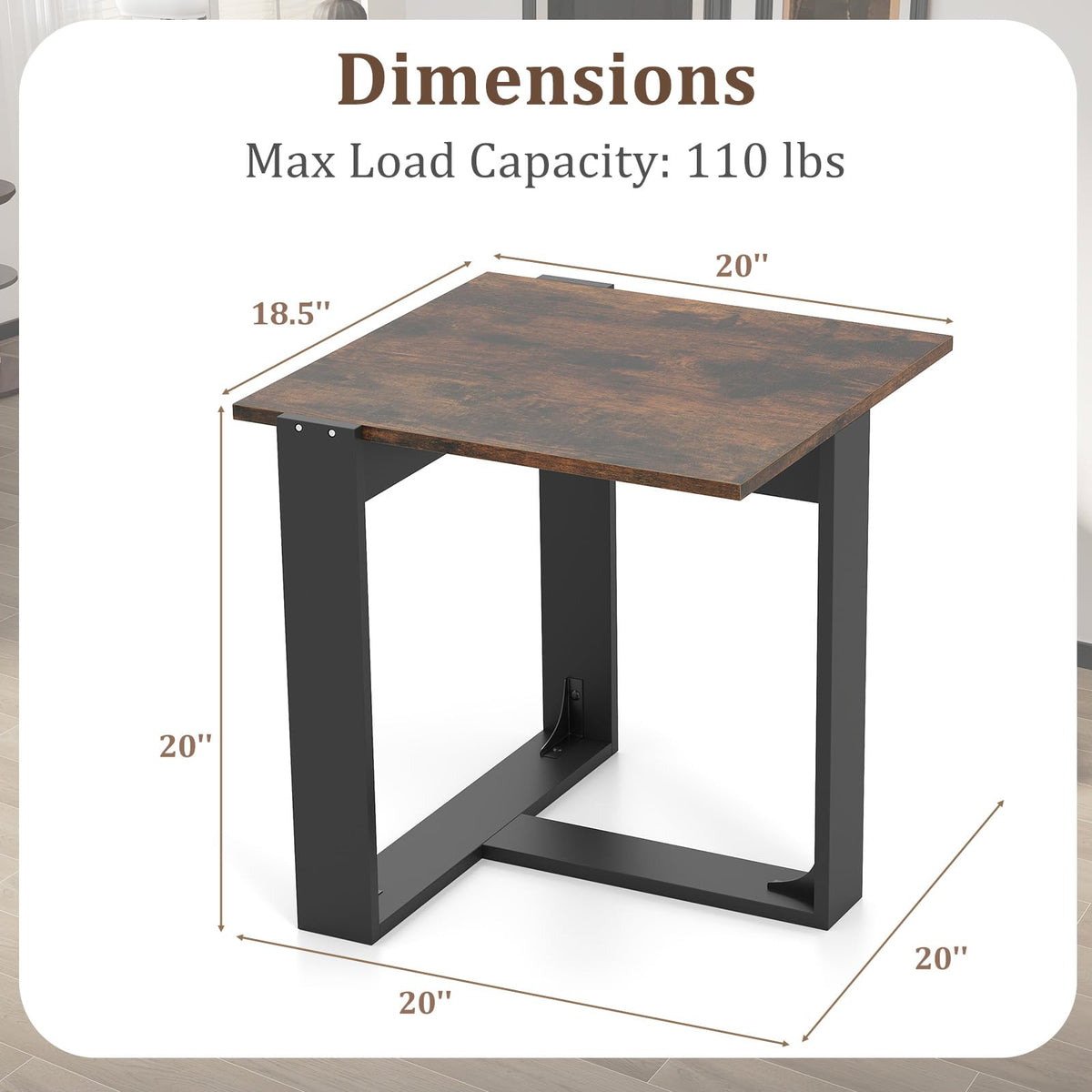 Set of 2 Square Wood Side Tables C7700