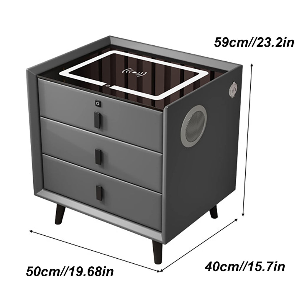 Pink 3 Drawer Nightstand with Wireless Charging Station R256