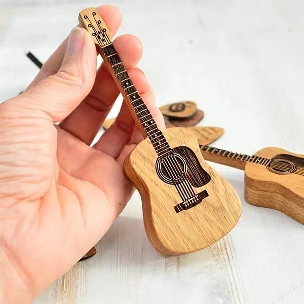 Wooden Guitar Pick Box with Stand 3PCS I79122
