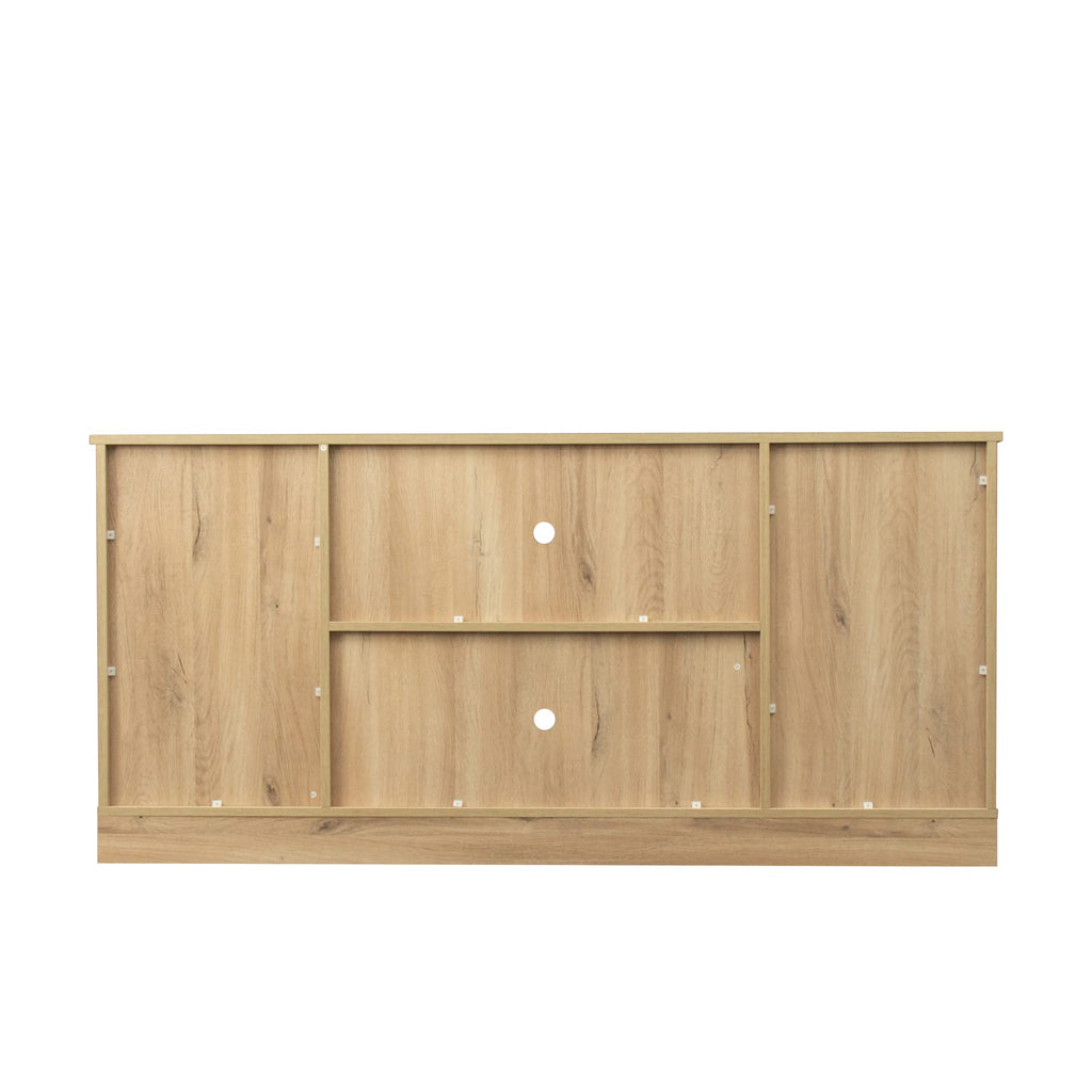 Sliding Barn Door Wood TV Stand with Adjustable Shelves R41457