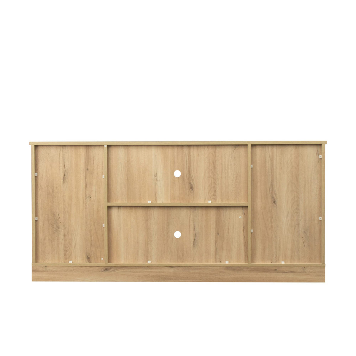 Sliding Barn Door Wood TV Stand with Adjustable Shelves R41457