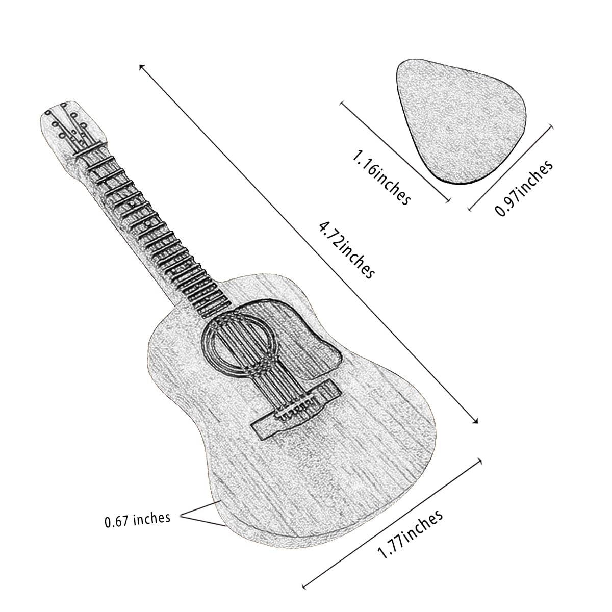 Wooden Guitar Pick Box with Stand 3PCS I79122