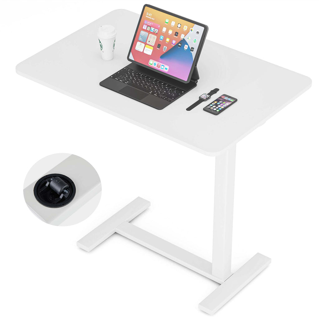 Hospital Over Bed Table with Wheels White R30084