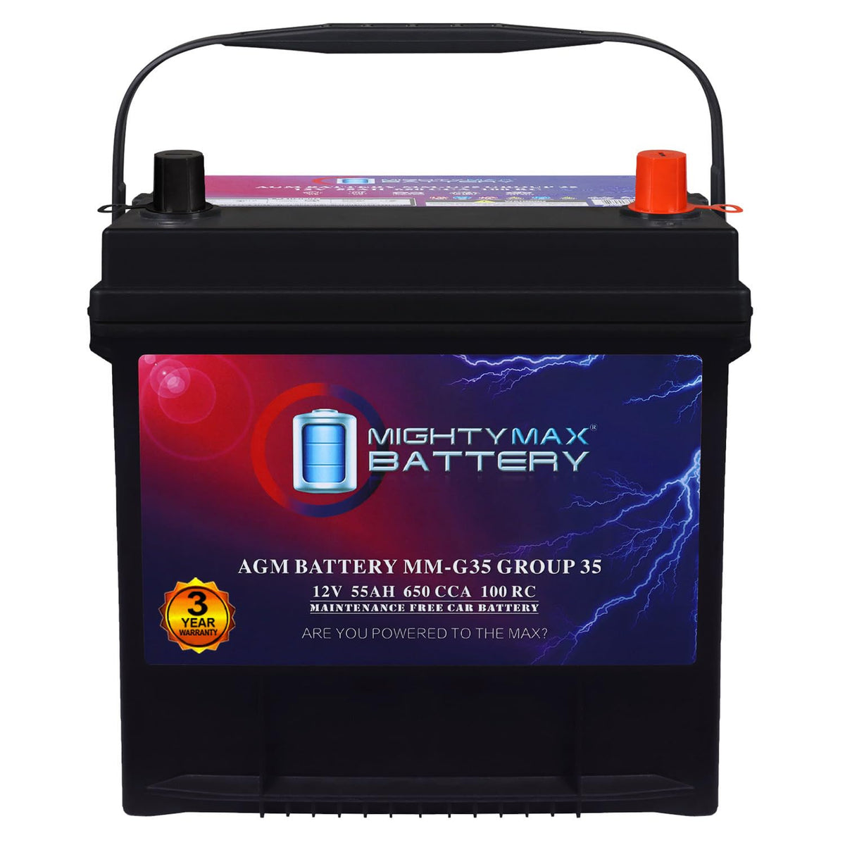 12V 55Ah AGM 650 CCA Battery V48114