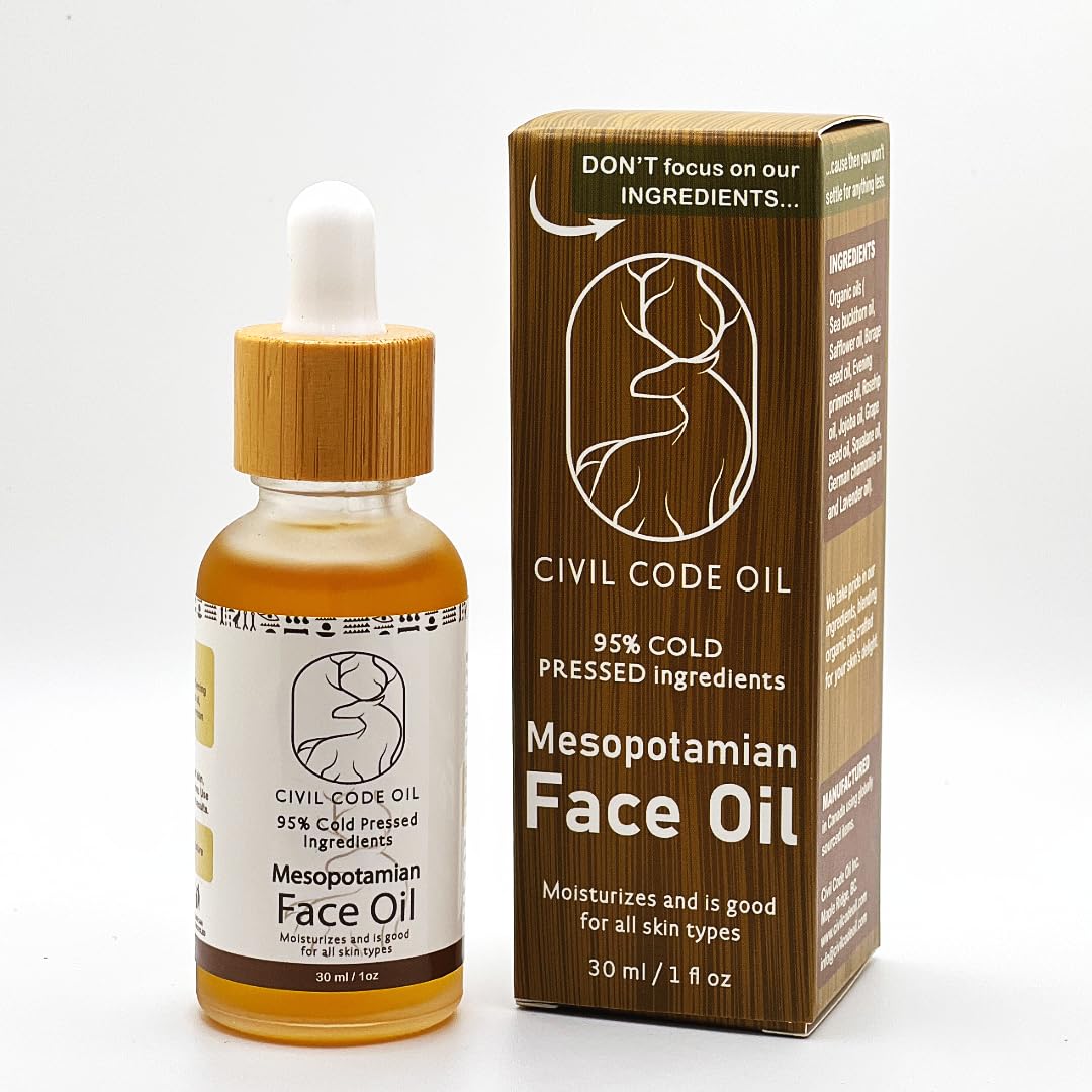 Organic Anti Aging Facial Oil with Sea Buckthorn, Jojoba, Squalane & Lavender 1oz U1439