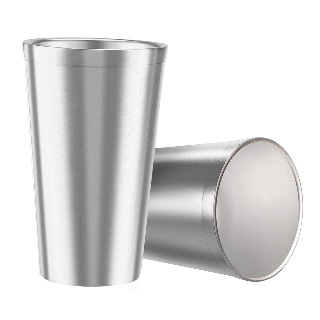 Stainless Steel Double Walled Insulated Cups Set of 2 Stackable 16oz I465