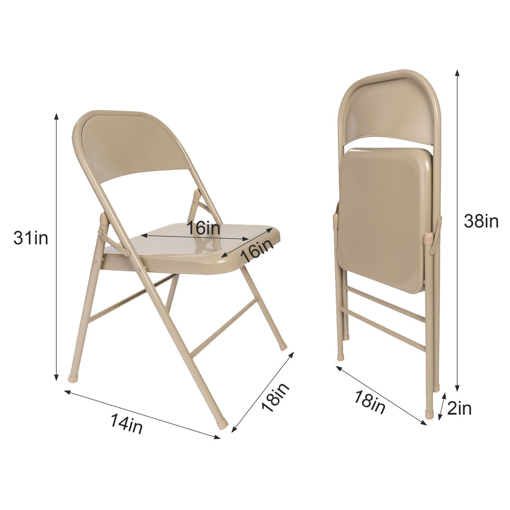 Folding Chair Set of 8 Heavy Duty Metal Stackable B86171