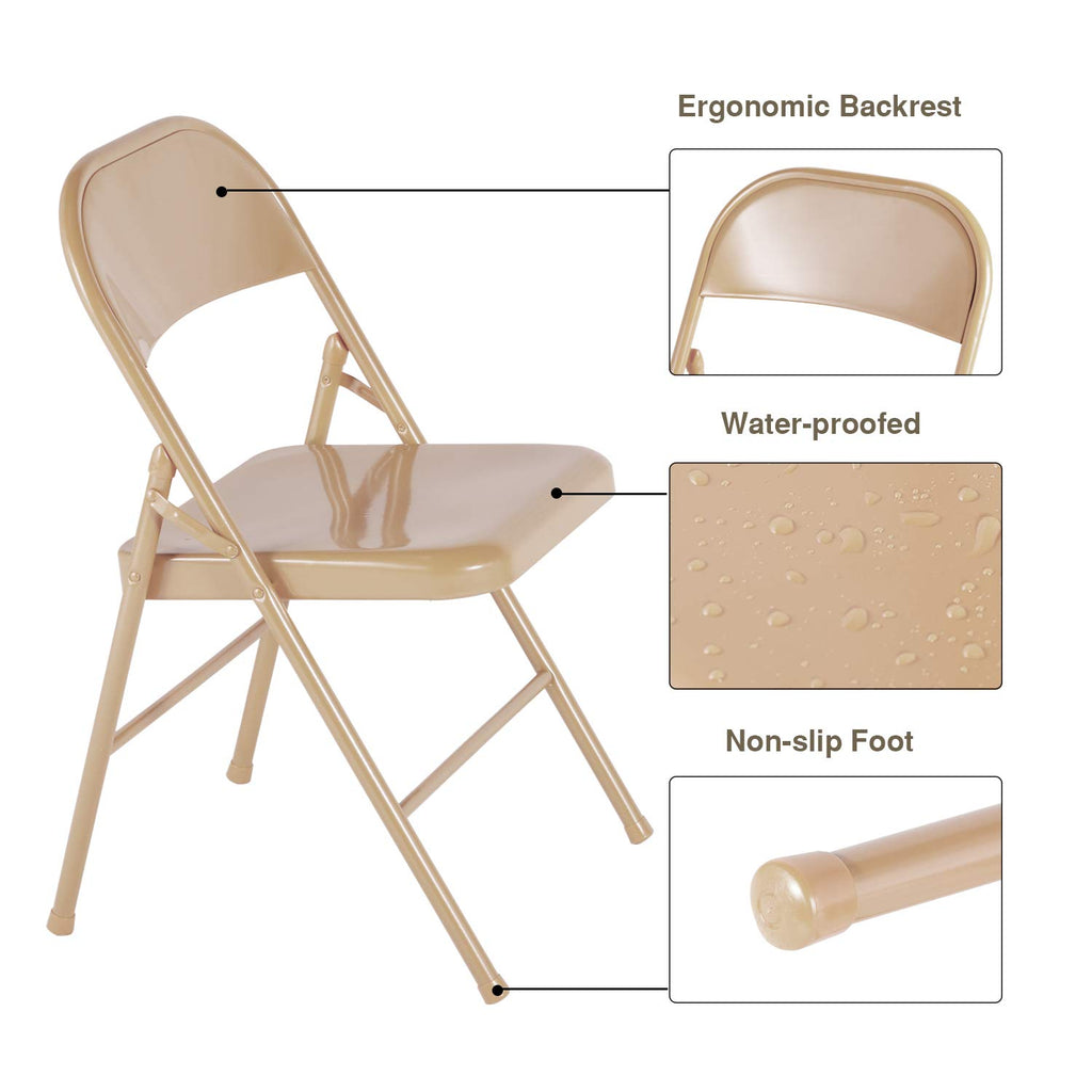 Folding Chair Set of 8 Heavy Duty Metal Stackable B86171