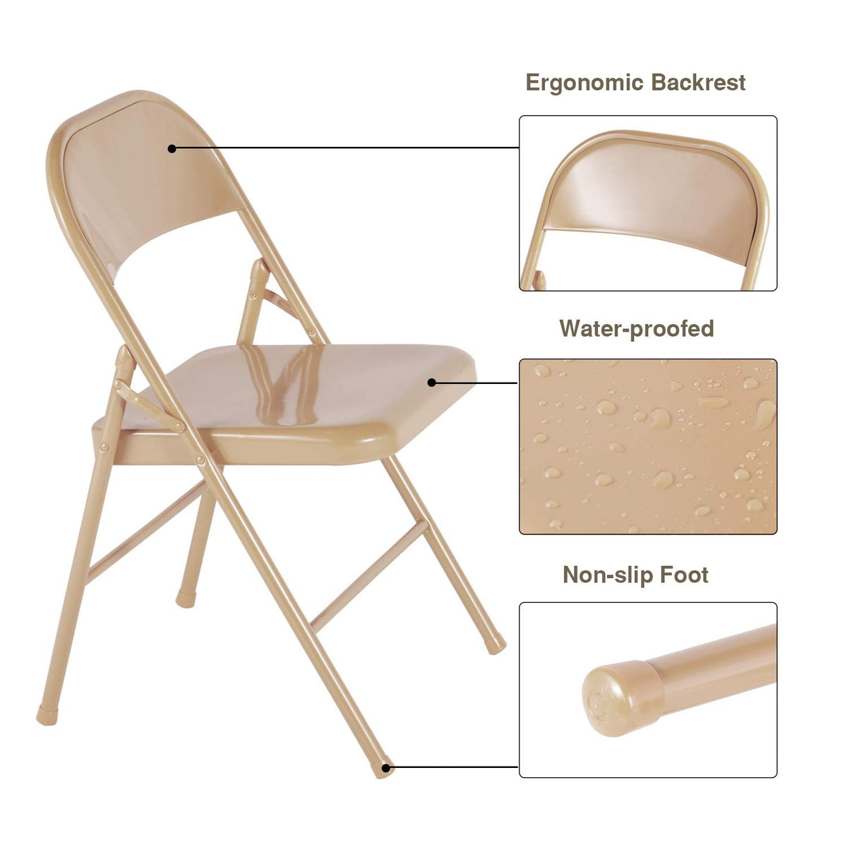 Folding Chair Set of 8 Heavy Duty Metal Stackable B86171