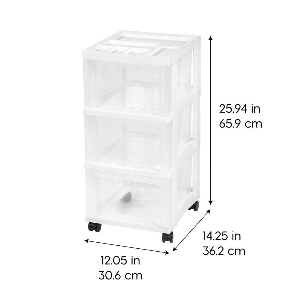 3 Drawer Rolling Storage Cart P540