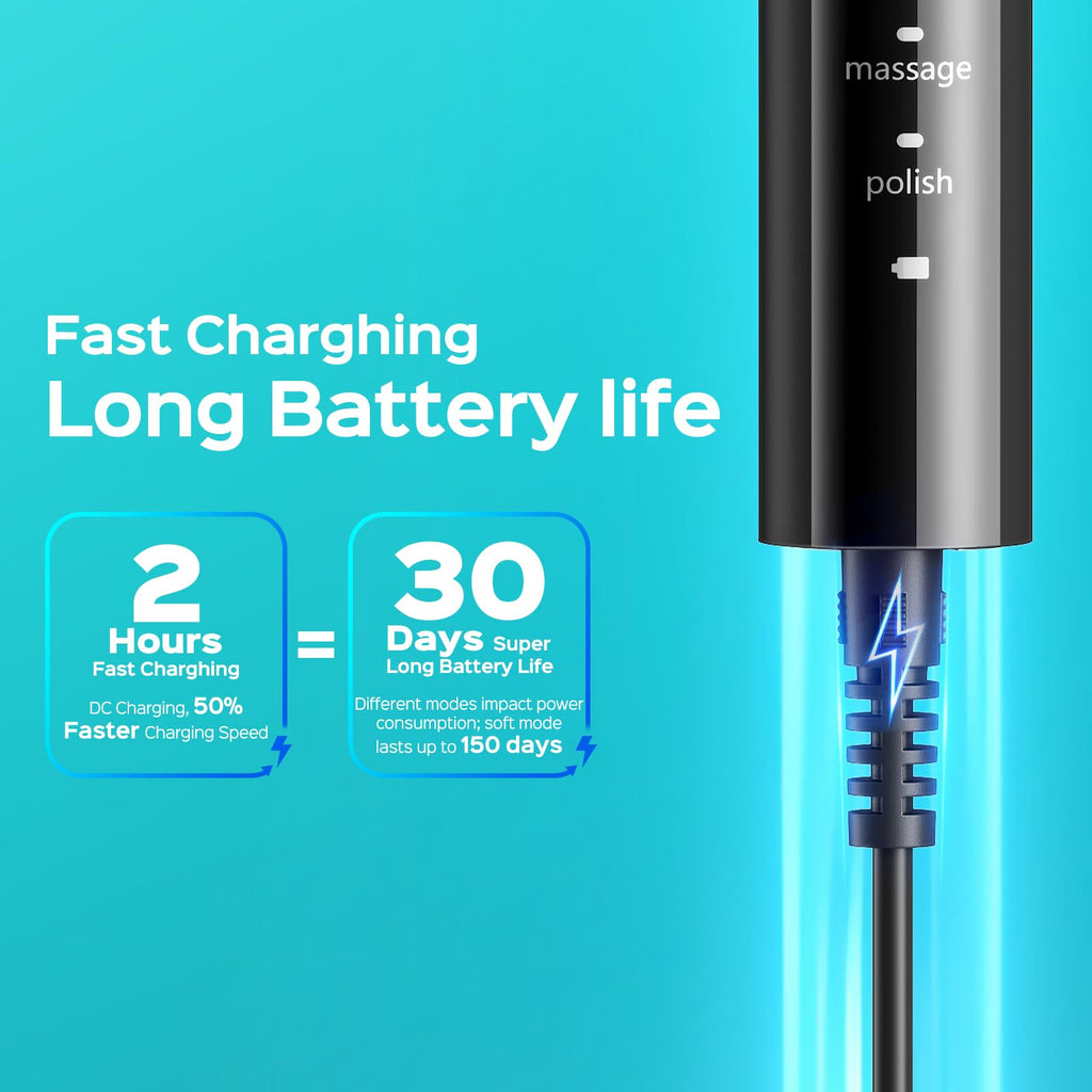 Electric Toothbrush 2PCS Black Pink I679817