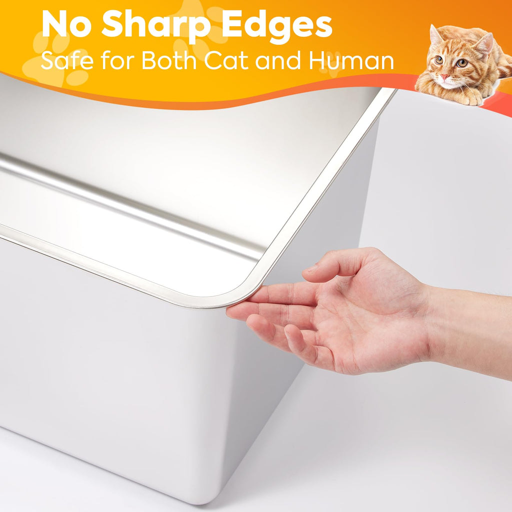 XXL High Sided Stainless Steel Litter Box I93464