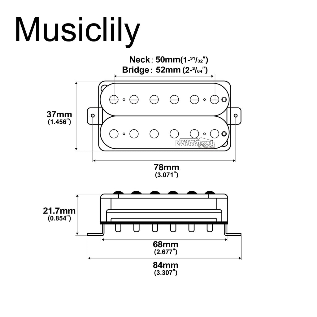Alnico 5 Open Humbucker Pickups Set Black J250357