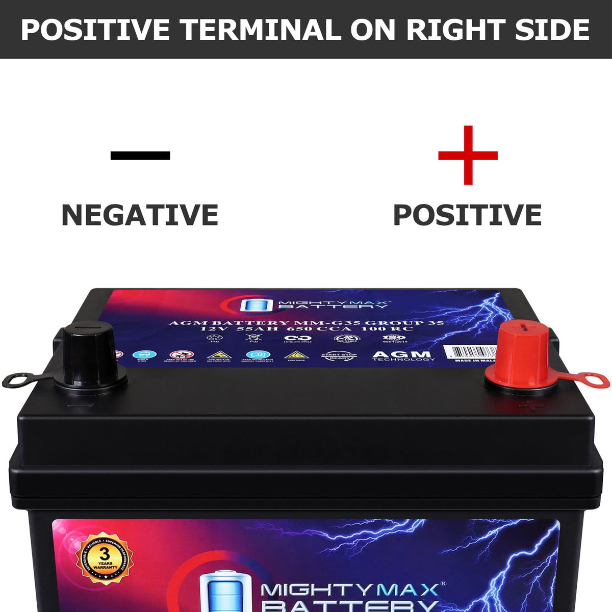 12V 55Ah AGM Replacement Battery B168936