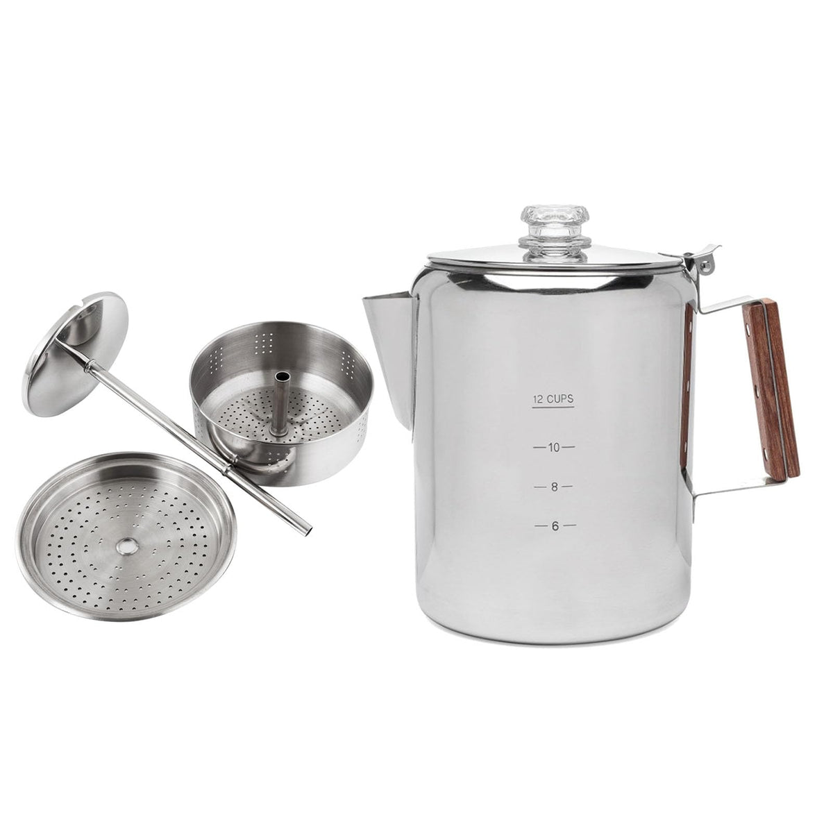 Stainless Steel 12 Cup Stovetop Coffee Pot P864