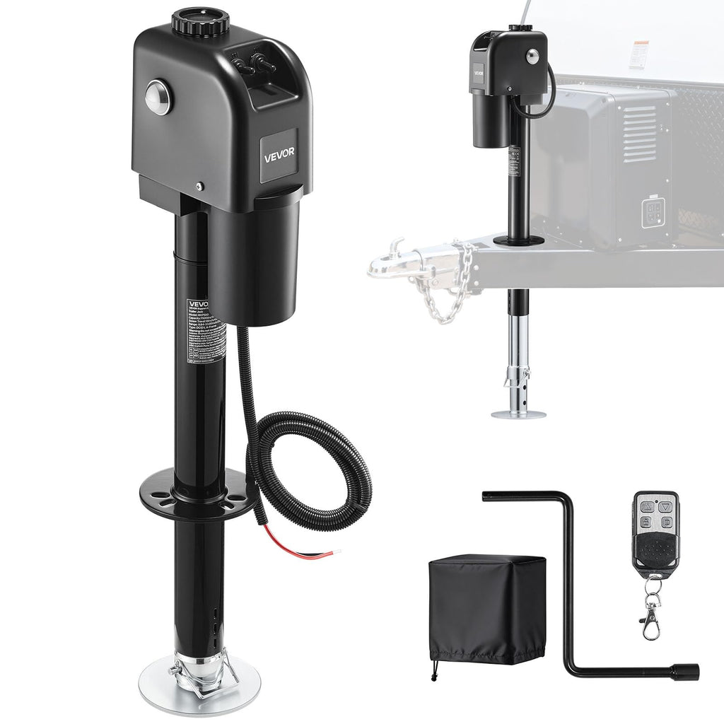 Electric Trailer Jack 7500 lbs Capacity 12V DC Black R247473