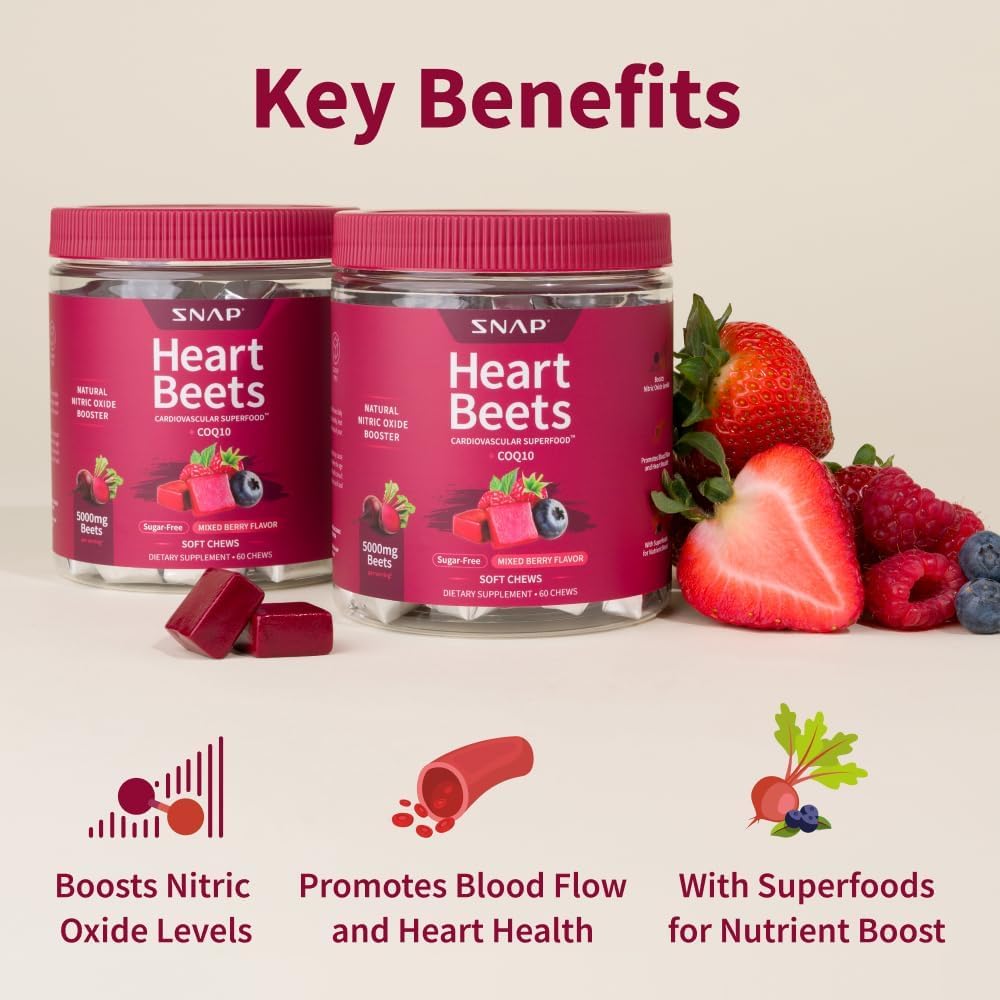 Beet Root Extract & CoQ10 Soft Chews, Mixed Berry, 60 Ct F6834