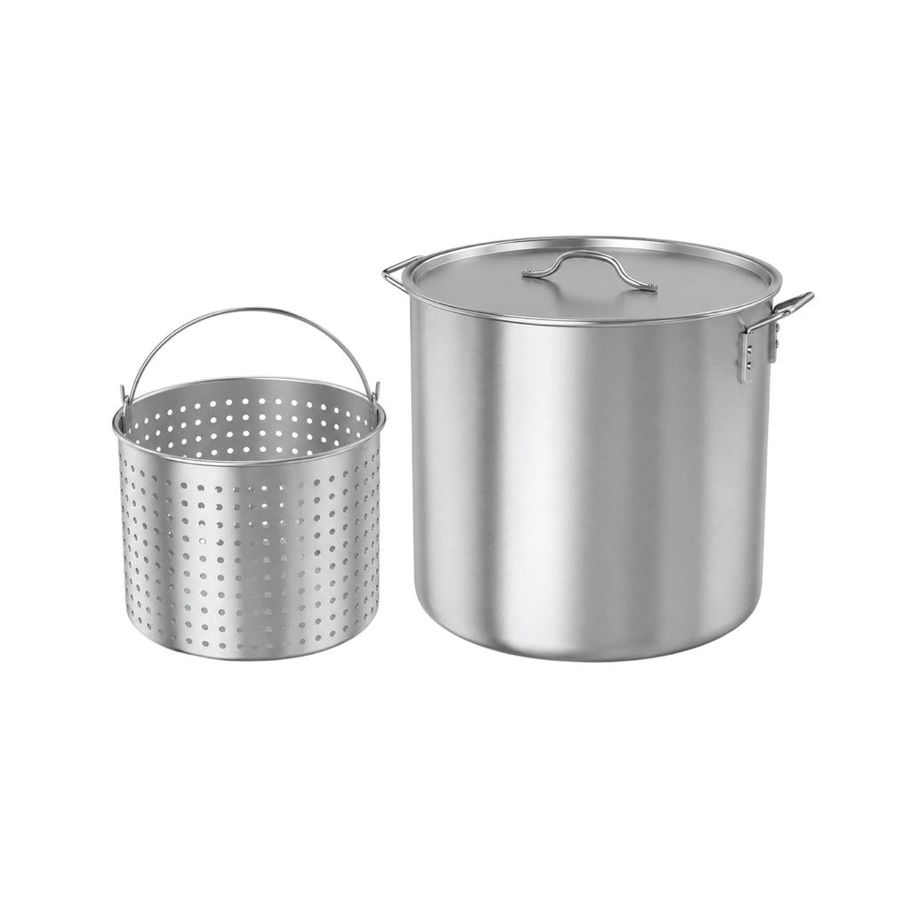 60Qt Aluminum Stock Pot with Strainer and Lid Y91497