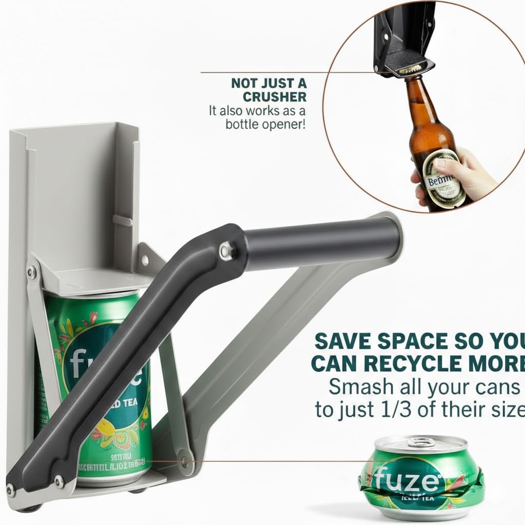 12oz 16oz Wall Mounted Aluminum Can Crusher I2096