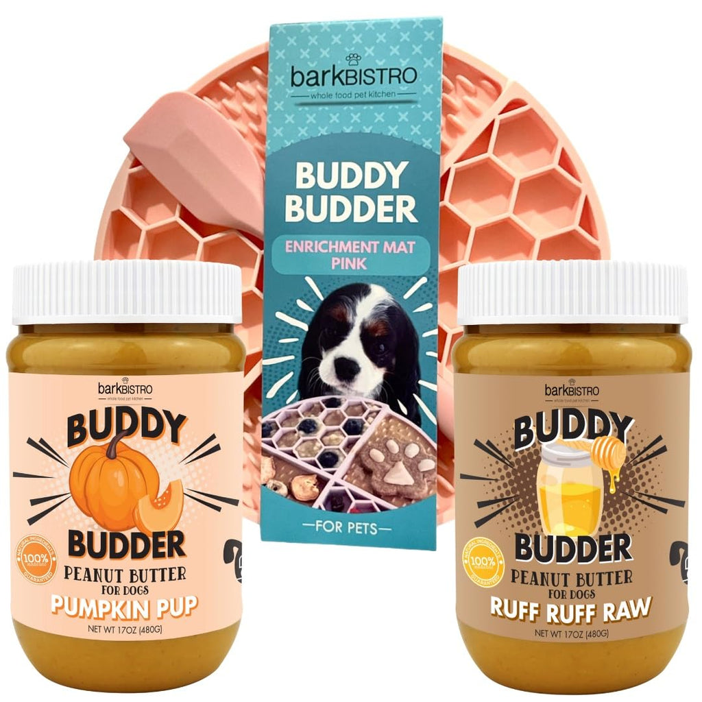 100% All Natural Peanut Butter Dog Treats Set of 2 17oz Jars with Lickmat Y38885