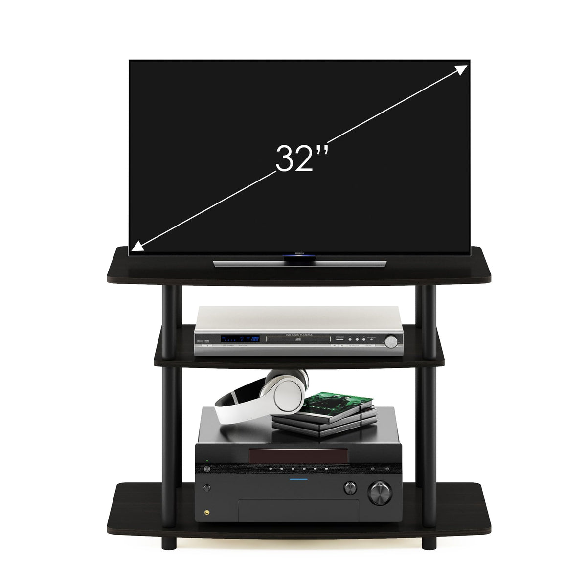 3-Tier Espresso Black TV Stand P631