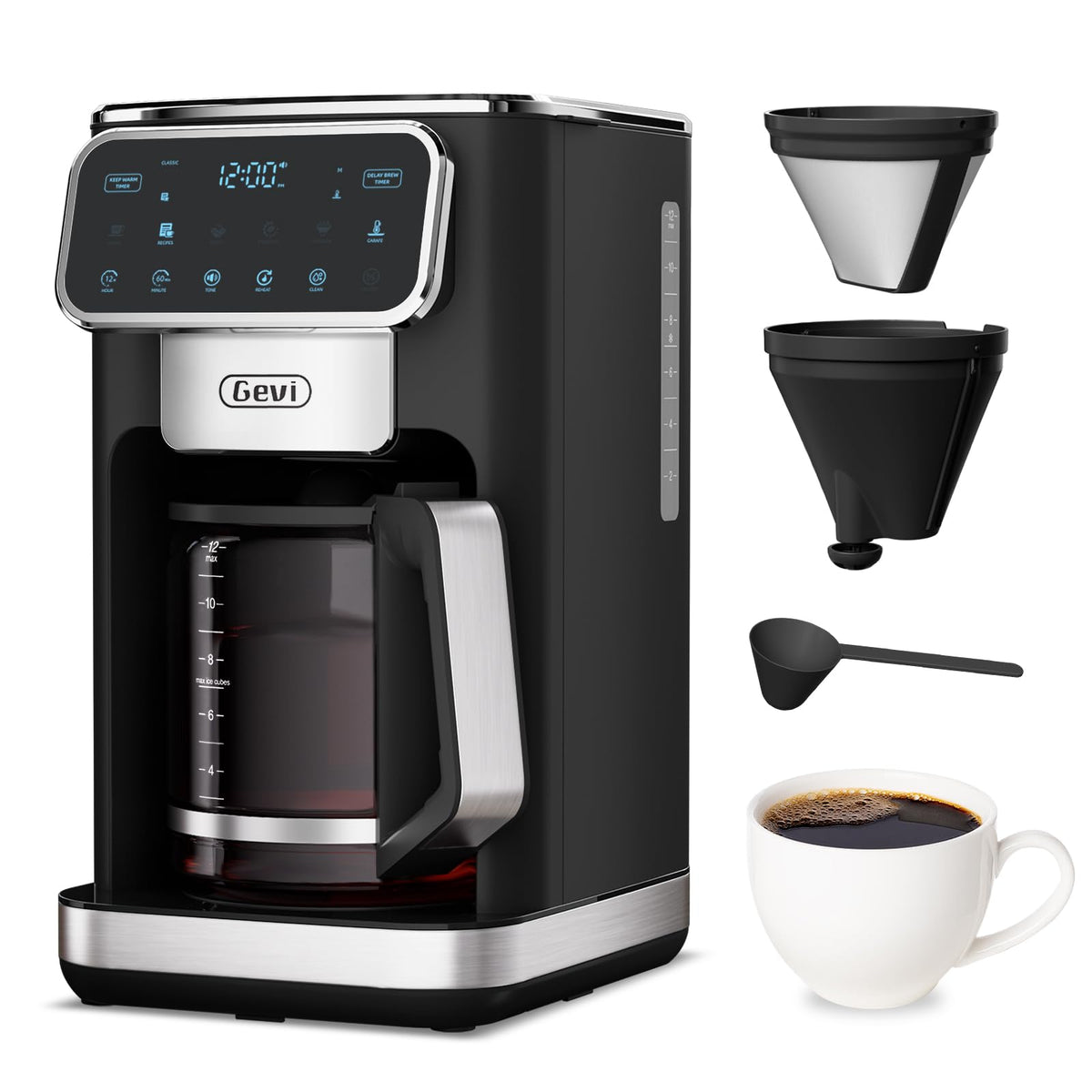 12-Cup Coffee Maker with Glass Carafe Y902474