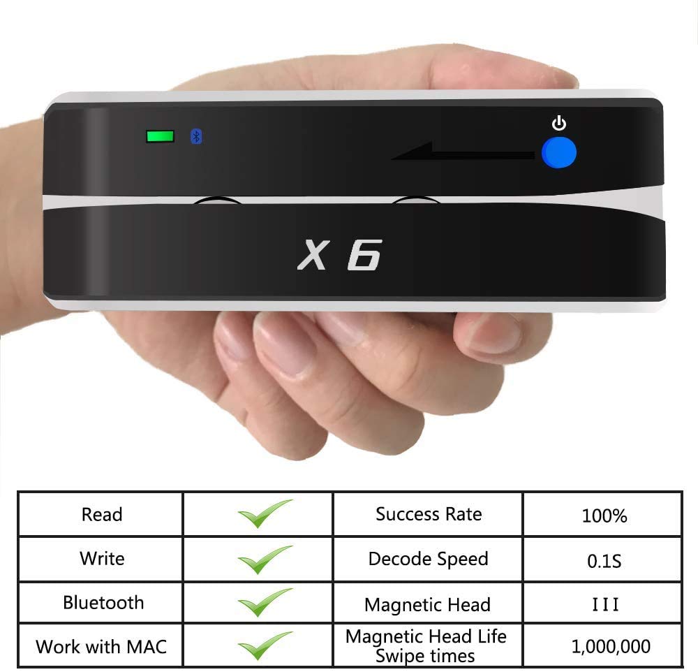 Bluetooth Card Reader Writer USB 3 Tracks Swipe Encoder X698