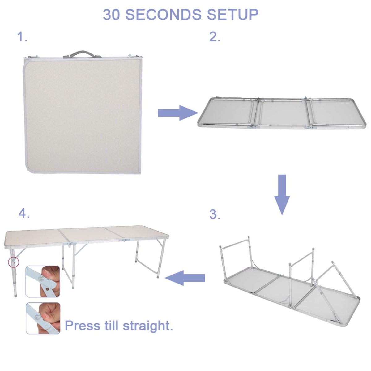 6ft Foldable Portable Table with Handle M562