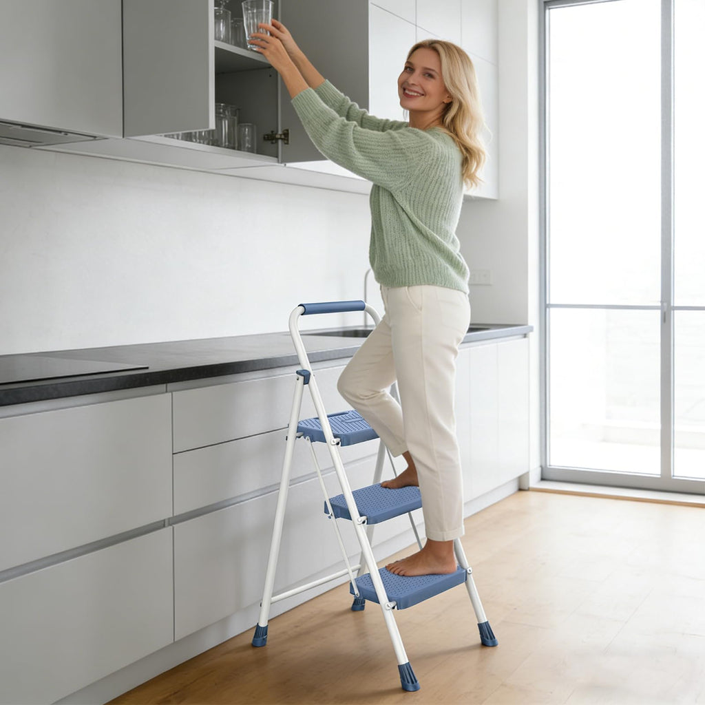 3 Step Folding Step Stool with Safety Lock J595582