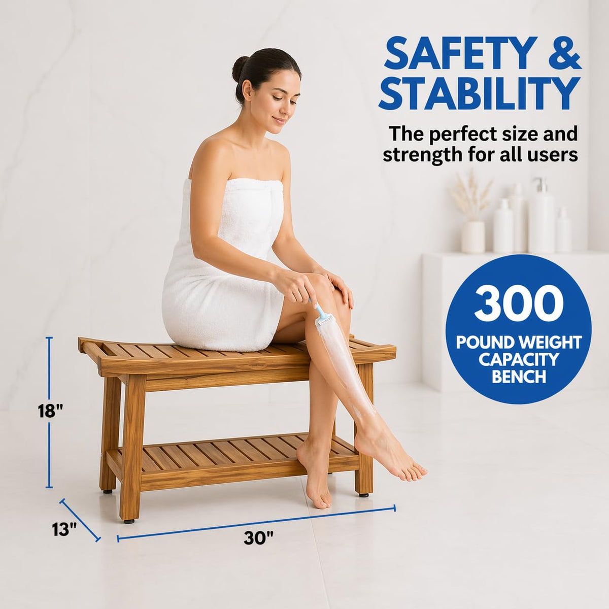 30-Inch Teak Shower Bench R23078