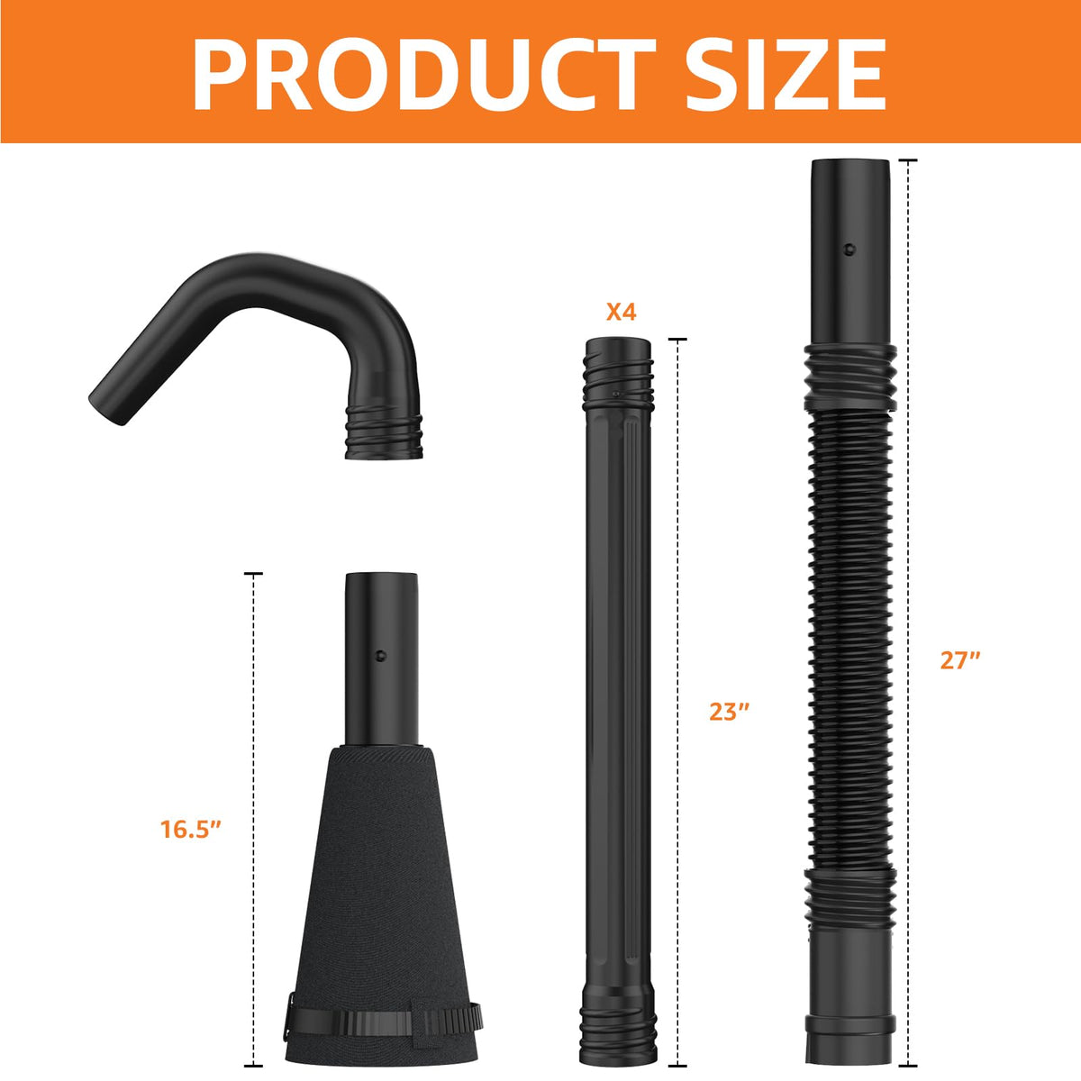 Leaf Blower Gutter Attachment with Telescopic Hose, 11 Feet R320