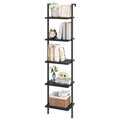 5-Tier Wood Wall Mounted Ladder Bookshelf G77824