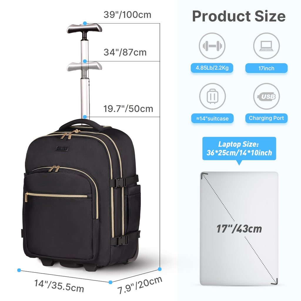 Rolling Backpack with Wheels Y4825