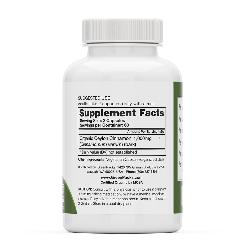Organic Ceylon Cinnamon Supplement, 120 Capsules N669257