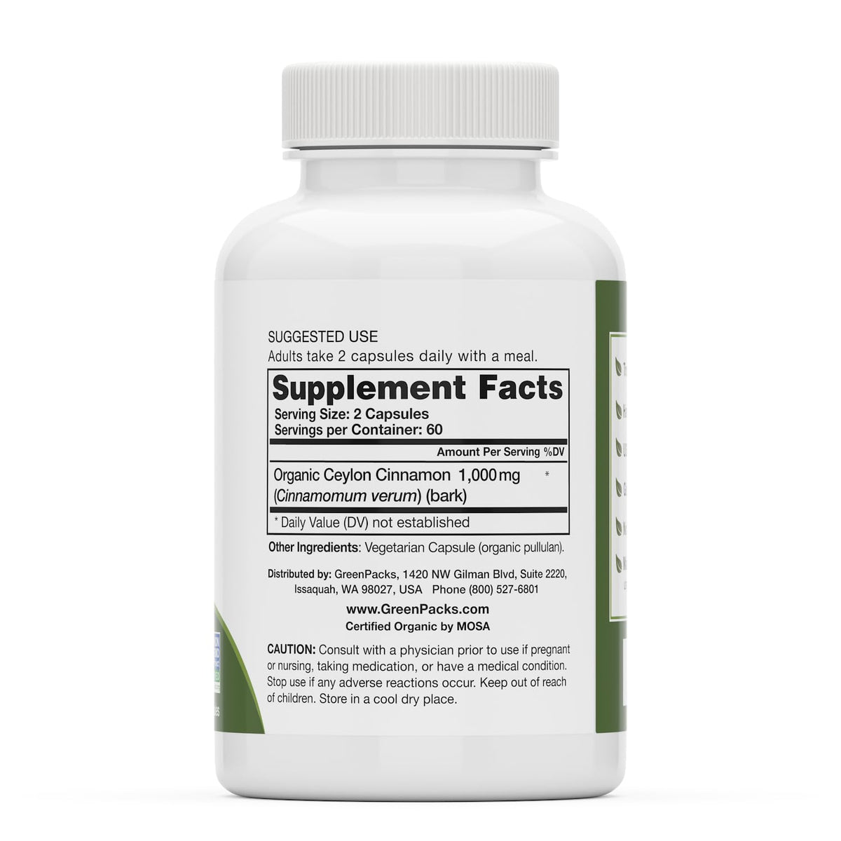 Organic Ceylon Cinnamon Supplement, 120 Capsules N669257
