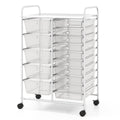 15 Drawer Rolling Storage Cart with Metal Frame V3796