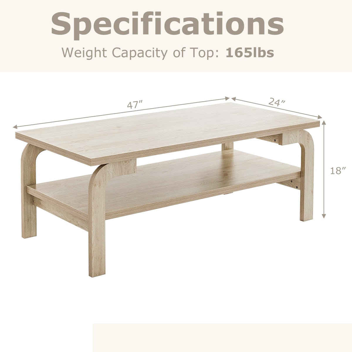 2-Tier Coffee Table with Storage L2077
