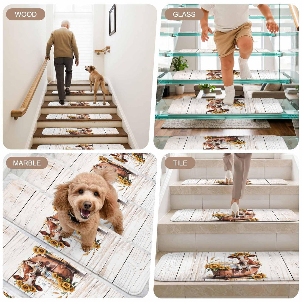 Indoor Non Slip Carpet Stair Treads 4 Pack C2828