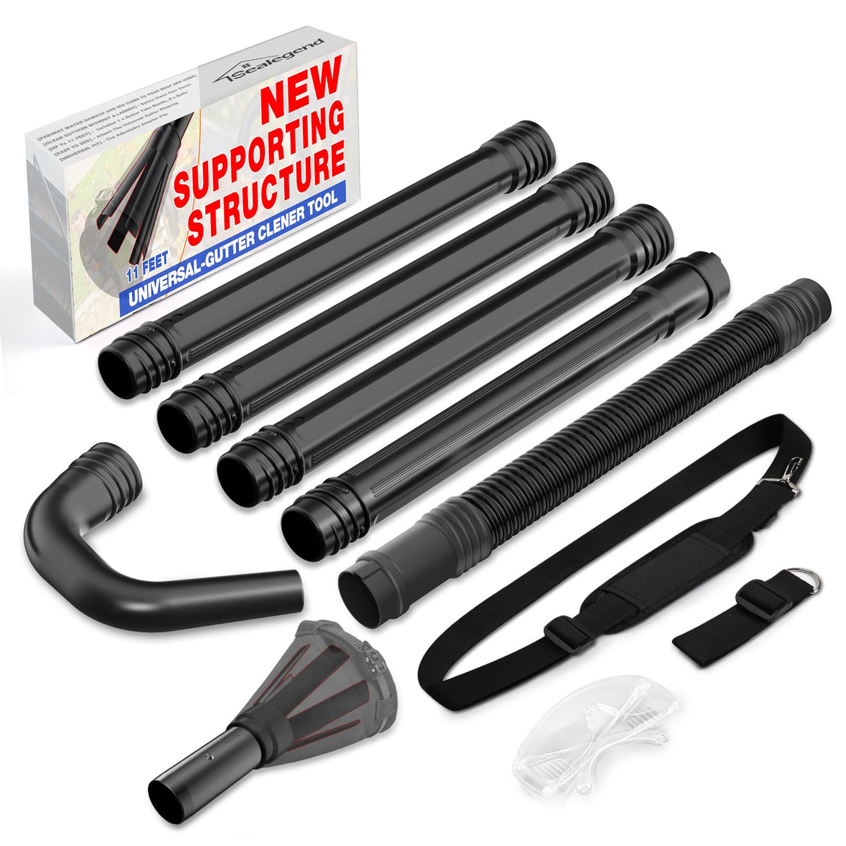 Leaf Blower Gutter Attachment with Telescopic Hose, 11 Feet R320