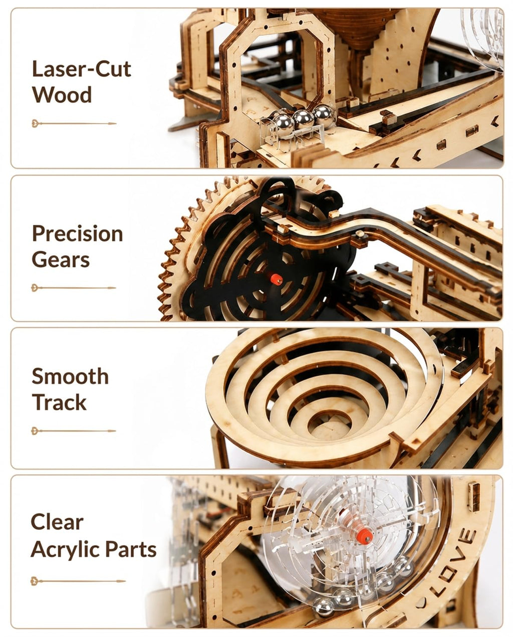 3D Wooden Puzzle Marble Run Model Kit F98609
