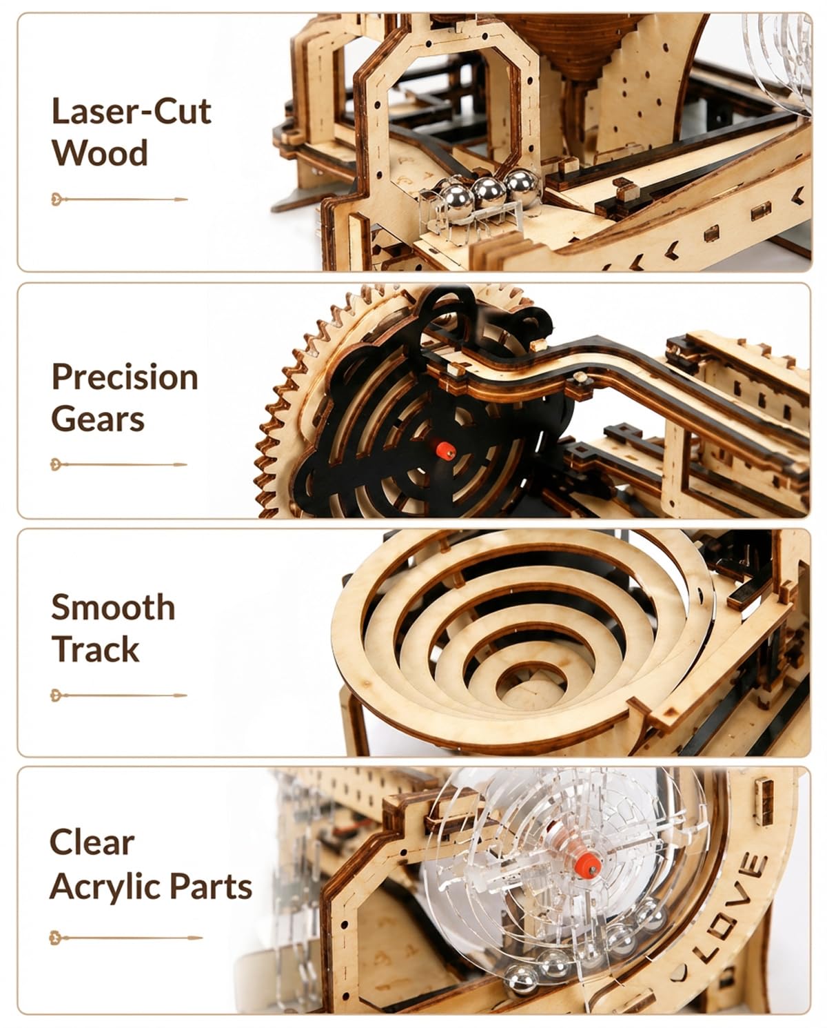 3D Wooden Puzzle Marble Run Model Kit F98609