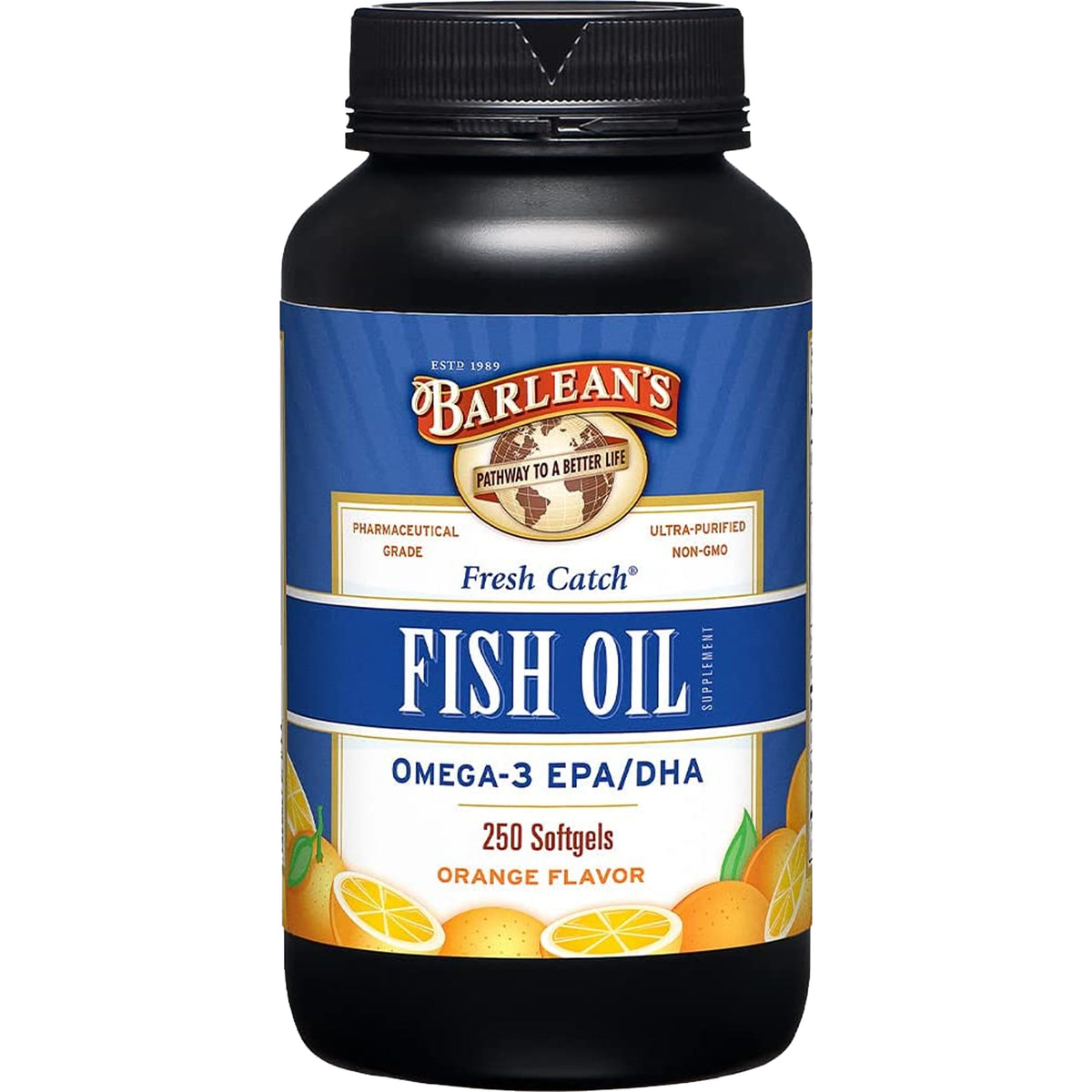 Omega 3 Fish Oil 600mg EPA & DHA Softgels Orange 250 Count H433