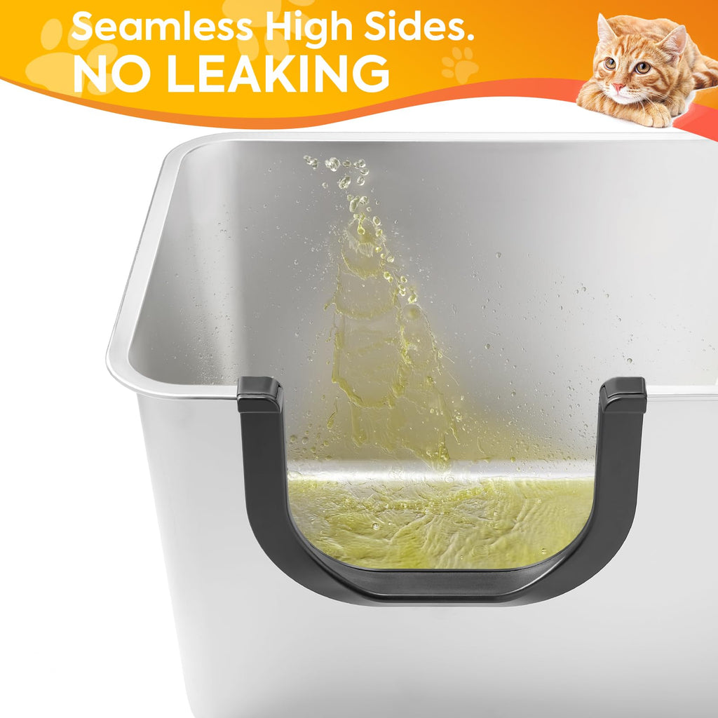 XXL High Sided Stainless Steel Litter Box I93464