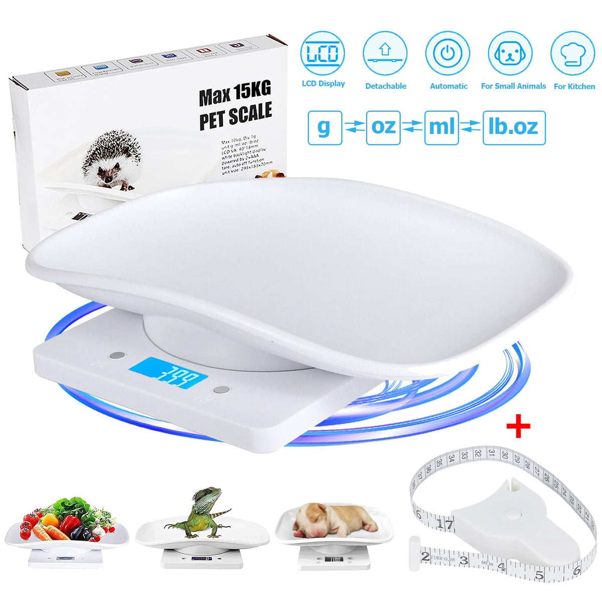 Pet Scale 33lb Capacity with Tape Measure I536