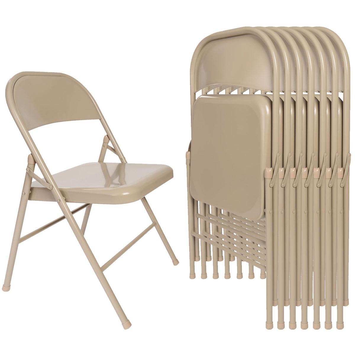 Folding Chair Set of 8 Heavy Duty Metal Stackable B86171