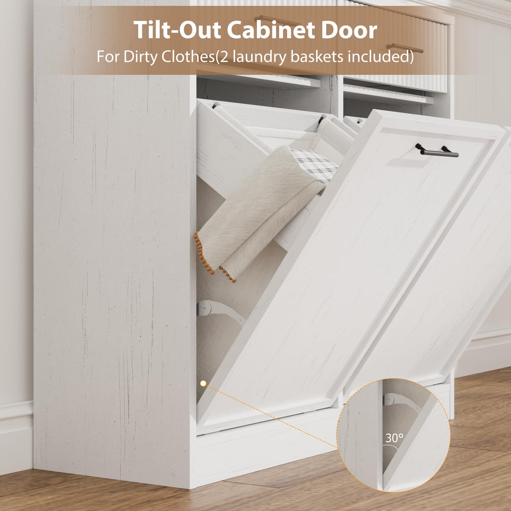 Double Tilt Out Laundry Hamper Cabinet X2158